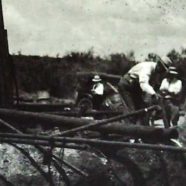 Early oil drilling.